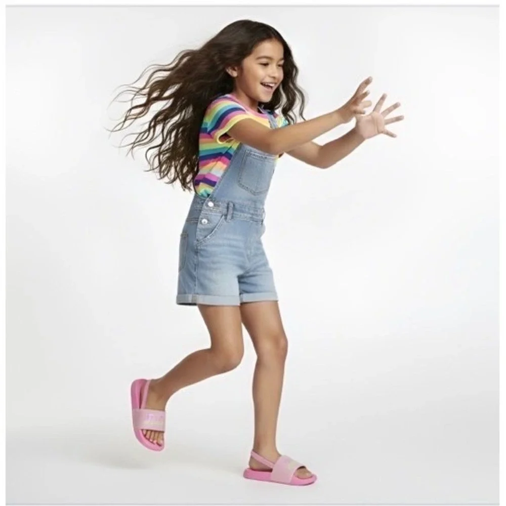 Juicy Couture Kids Pink Slides Sandals Rainbow Logo‎ Slingback Toddler 10